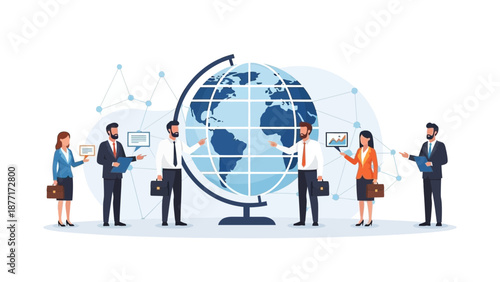 Global Business Team Collaboration Around World Globe