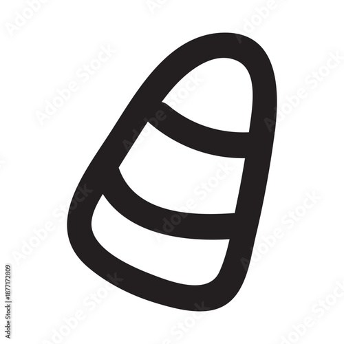 Halloween candy doodles featuring corn treats and sweet bonbons. Festive icon design with hand-drawn outlines, perfect for party decorations, trick-or-treat illustrations, and holiday crafts.