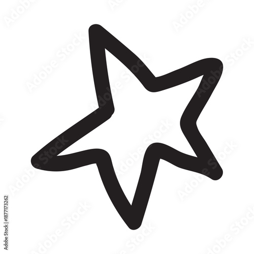 Doodle stars illustration in hand drawn sketch style. Cute simple star shapes in cartoon line art, perfect for stickers, decals, t shirts, invitations, posters, scrapbooking