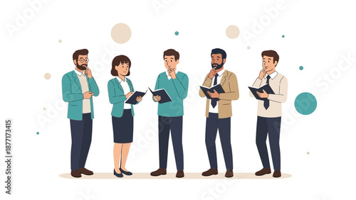 Diverse Business Team Brainstorming Ideas with Books and Thoughts