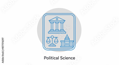 Political Science Icon Representing Government and Justice Concepts.