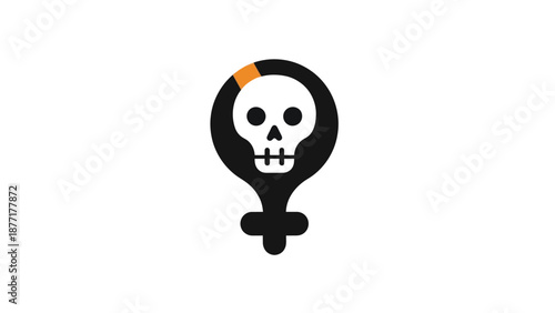 Skull and Female Symbol Combination Graphic