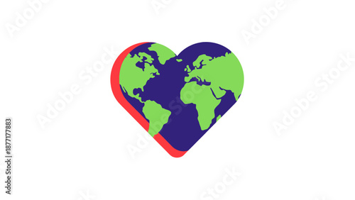 Heart Shaped Earth Globe Love Concept