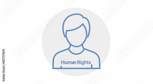 Human Rights Icon Representing Individual Freedom and Equality.