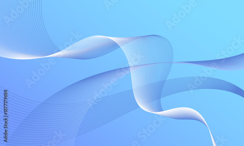blue light business smooth stripes lines wave curves with soft gradient abstract background