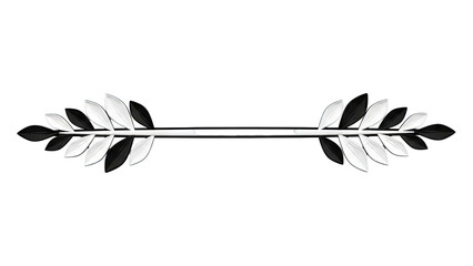 Black and White Laurel Wreath Divider