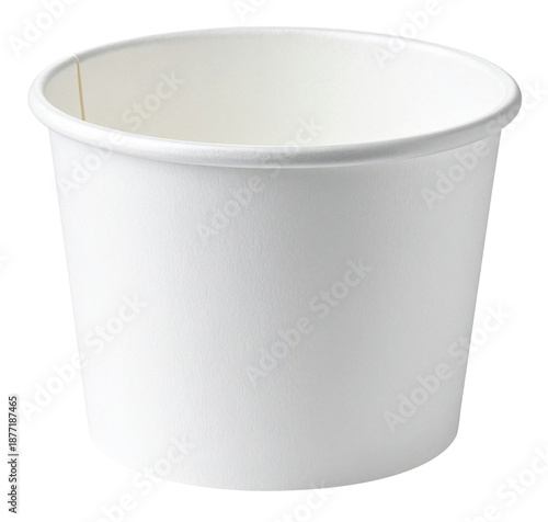 empty white ice cream paper cup isolated on white background