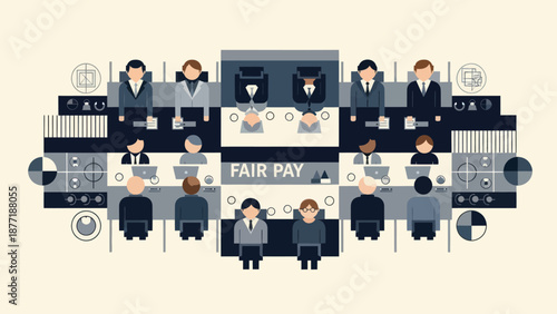 Diverse Team Discussing Fair Pay in Modern Office