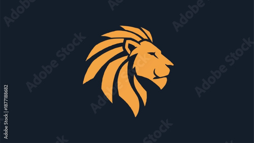 Stylized Lion Head Logo Design.