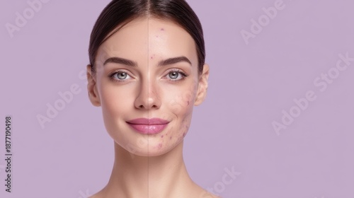 Before and After Skincare Treatment for Acne with Smooth Skin