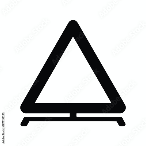 Simple silhouette vector illustration of a warning triangle in clean bold style