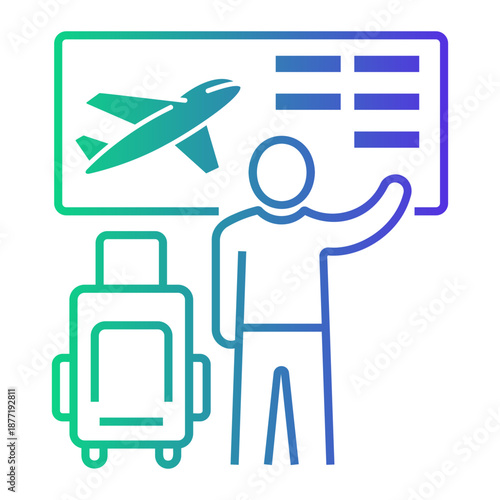 airport Line Gradient Icon