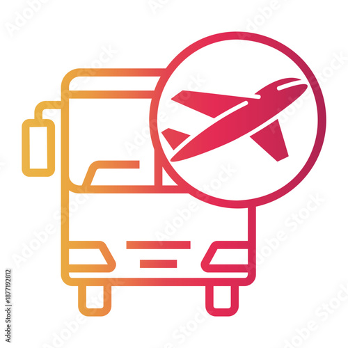 airport Line Gradient Icon