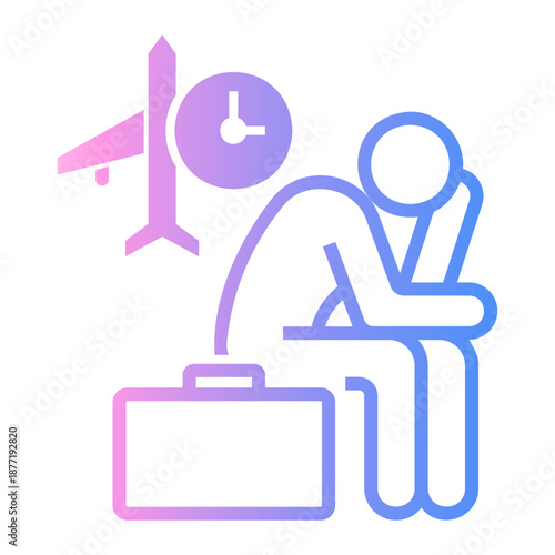 airport Line Gradient Icon