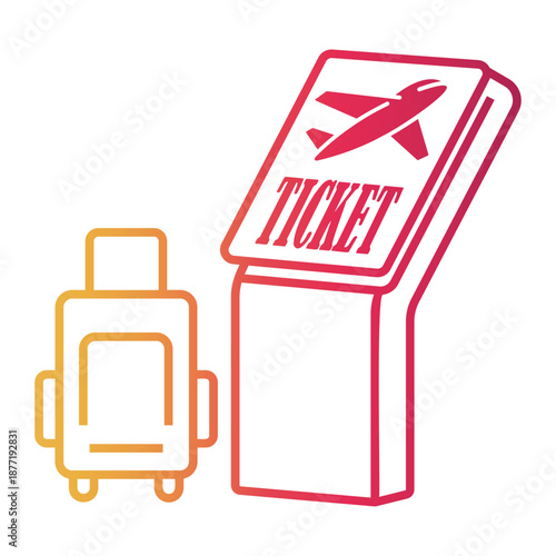 airport Line Gradient Icon