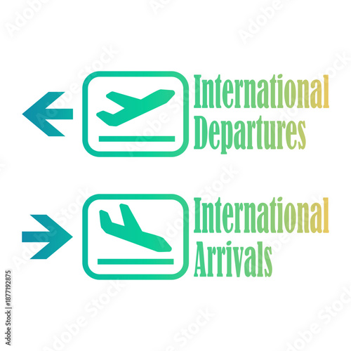 airport Line Gradient Icon