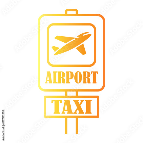 airport Line Gradient Icon