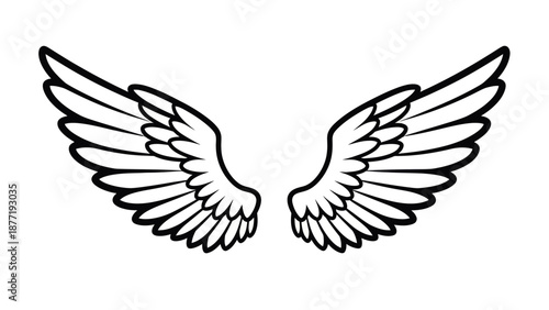 Elegant Wings Illustration: Angelic Flight Design