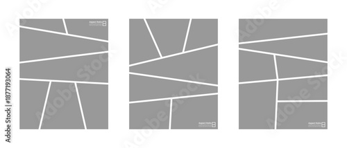 Photo collage template set featuring comic frame layout in 4:5 ratio