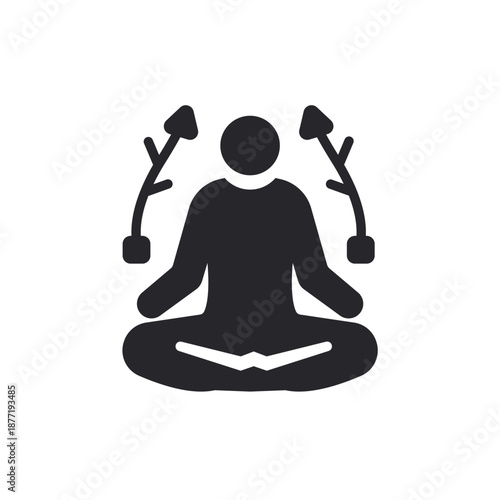 contemplation icons outline and Flat Style,transparent background