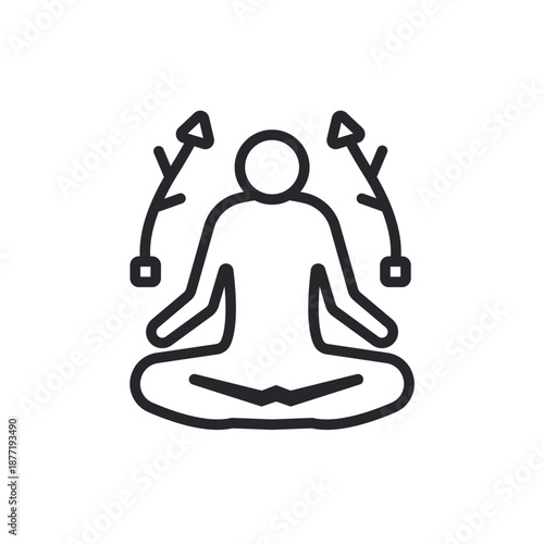 contemplation icons outline and Flat Style,transparent background