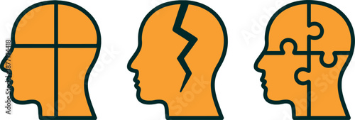 Abstract Human Mind Concepts Illustration