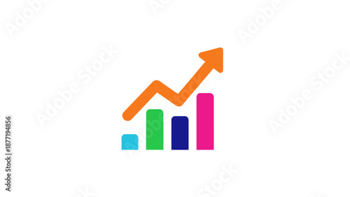 Free Download Colorful Bar Chart with Upward Arrow, Business Growth Concept - GFXLoad