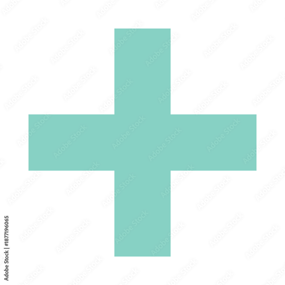 Fototapeta premium Green cross geometric shape transparent png
