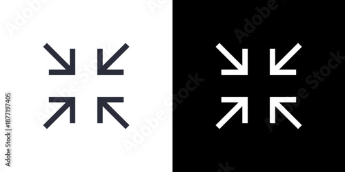Shrink icon concept with flat Black White Background. Vector illustration.
