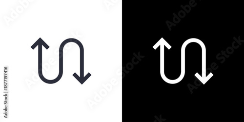 Zig Zag icon concept with flat Black White Background. Vector illustration.