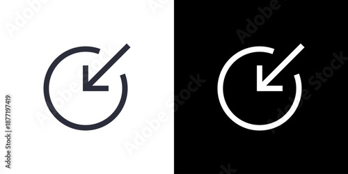 Target icon concept with flat Black White Background. Vector illustration.