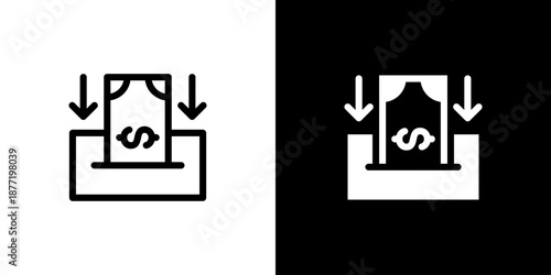 Deposit icon concept with flat Black White Background. Vector illustration.