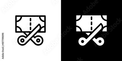 Tax icon concept with flat Black White Background. Vector illustration.