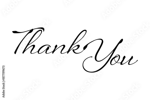 THANK YOU - 手書き風の書体で書いたThank you（ありがとう）の文字（カリグラフィー）
