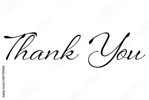 THANK YOU - 手書き風の書体で書いたThank you（ありがとう）の文字（カリグラフィー）
