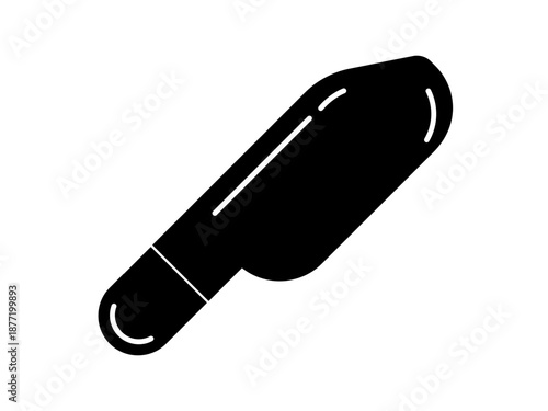  Black knife icon in a simple flat silhouette style