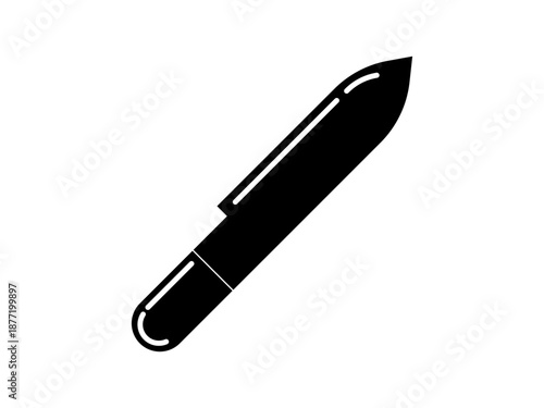  Black knife icon in a simple flat silhouette style