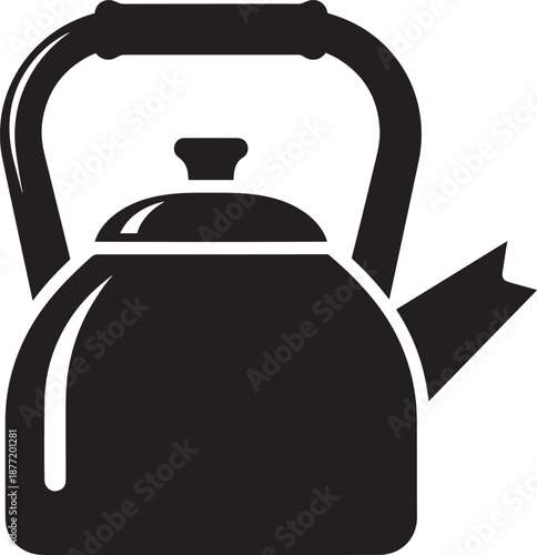 Black stovetop kettle with handle and spout kitchen