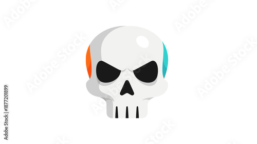 Stylized Skull with Colorful Accents
