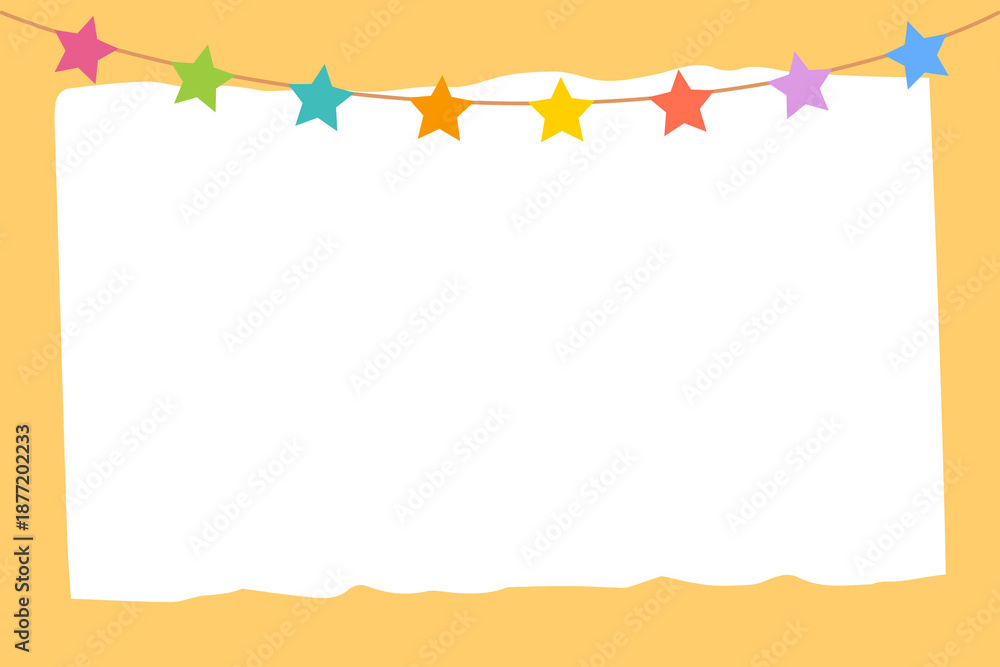 Obraz premium Colorful png party flag frame, transparent background