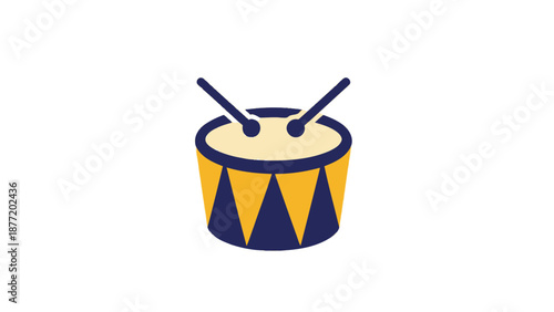 Simple Drum with Sticks Icon