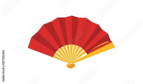 Spanish flamenco fan flat vector icon minimal culture symbol isolated on transparent background