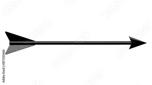 A sleek black arrow points to the right against a stark black background