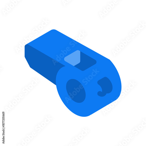 referee whistle flat icon illustration
