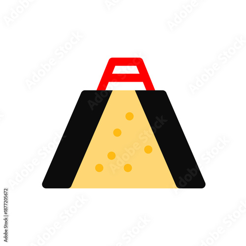 long jump sandpit flat icon illustration