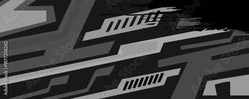 Car Livery Decal with Abstract Design Vector editable colour. Abstract racing and sport background for car livery or daily use car vinyl sticker EPS 10