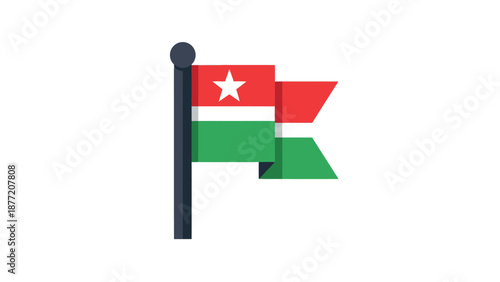 Stylized Flag on Pole