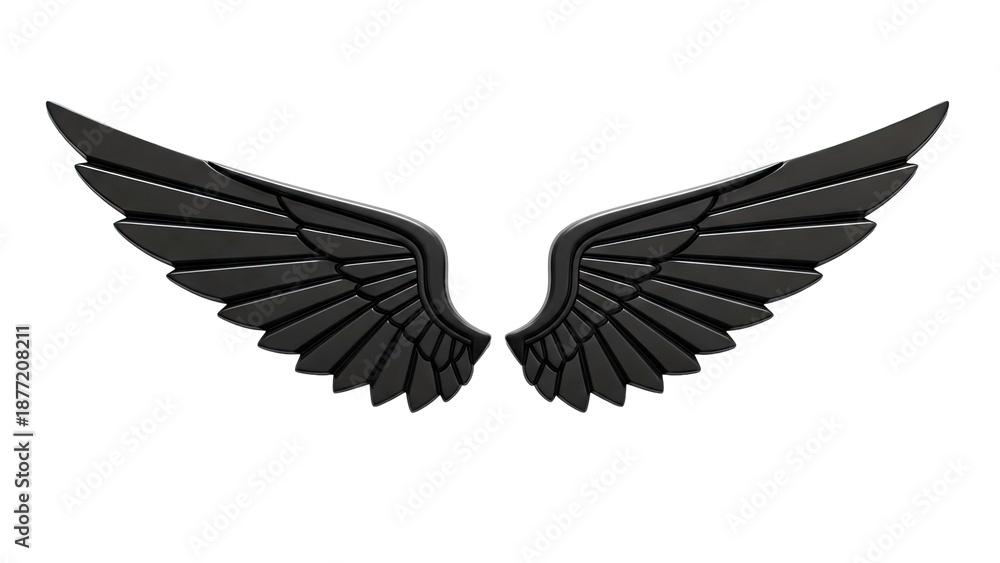 Obraz premium Black Glossy Wing Emblem