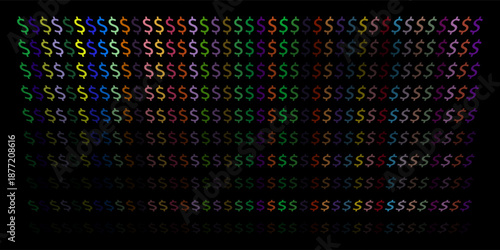 Dark Blue, Green vector texture with financial symbols. Colored symbols of all currency on white background. The pattern can be used as ads, poster, banner for payments.