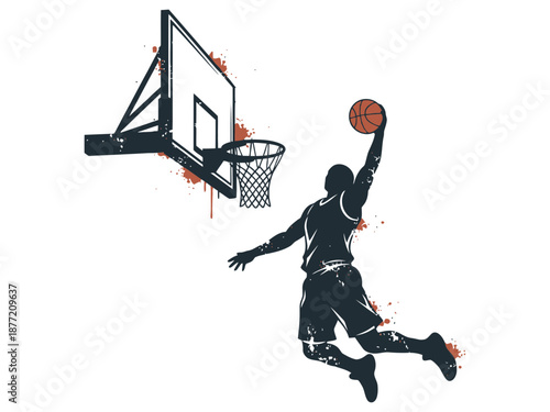 Basketball Slam Dunk Vector